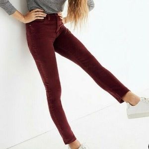 NWOT Red Velvet Skinny Trousers